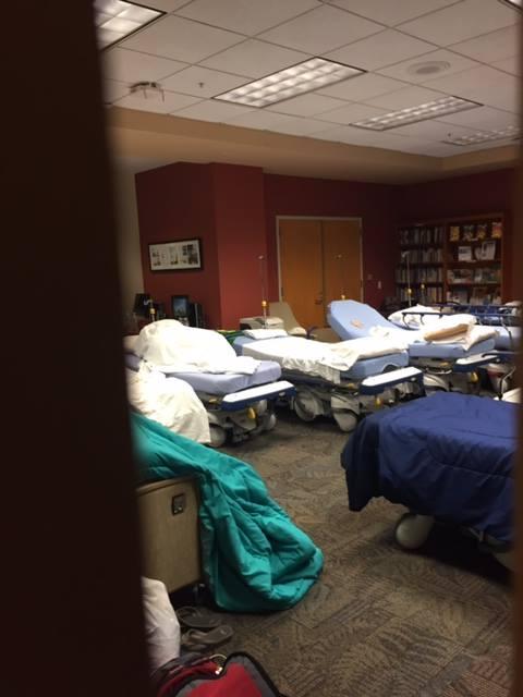 hospital beds set up in room